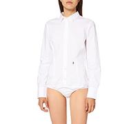 Seidensticker Bodybluse Langarm Slim Fit Uni Bügelfrei Blouse, Bianco, 38 Donna