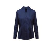 Seidensticker Camicetta da Donna - City - Non necessita di Stiratura, Colletto Calice - Slim Fit - Maniche Lunghe - 100% Cotone, Blu Scuro, 52