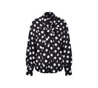 Seidensticker Camicetta da Donna - Oversized Fit - Stampa - Maniche Lunghe - Camicetta con Volant - Miscela Viscosa, Nero, 46