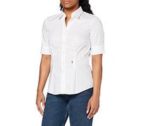 Seidensticker Camicetta da Donna, Senza Stiratura, Aderente, a Maniche Corte, 100% Cotone Camicia, Bianco, 52