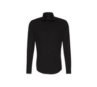 Seidensticker Business Hemd Slim Fit Bügelfrei Kent Langarm, Camicia Uomo, Nero (Schwarz), 41