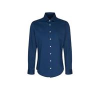 Seidensticker Camicia Casual da Uomo, Slim Fit, Facile da Stirare, Colletto Kent, Maniche Lunghe, 100% Cotone, Blu, 47