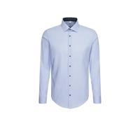 Seidensticker Camicia da Uomo Business - Modellata - Non necessita di Stiratura - Colletto Kent - Maniche Lunghe - 100% Cotone, Azzurro, 43