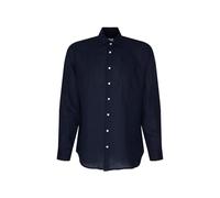 Seidensticker Camicia da Uomo Business, vestibilità Normale, Morbida, Colletto Kent, Maniche Lunghe, 100% Lino, Blu, 43