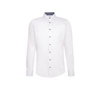 Seidensticker Camicia da Uomo Slim Fit a Maniche Lunghe Business, Bianco, 42