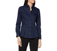 Seidensticker City Bluse Langarm Slim Fit Uni Bügelfrei, Camicia Donna, Blu (Dunkelblau), 38