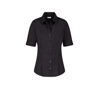 Seidensticker Damen Bluse - Bügelfreie, Schmal taillierte Hemdbluse mit Hemdblusen-Kragen - Kurzarm - Baumwolle, Camicia da Donna Donna, Schwarz, 44
