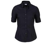 Seidensticker Damen Bluse-Bügelfreie, Schmal Taillierte Hemdbluse-Slim Fit-Hemdbluse-Kurzarm-100% Baumwolle Camicia da Donna, Nero (Schwarz 39), 40