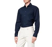 Seidensticker Regular Bügelfrei Kent Langarm, Camicia Uomo, Blu (Dunkelblau), 45