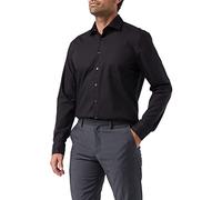 Seidensticker Regular Bügelfrei Kent Langarm, Camicia Uomo, Nero (Schwarz), 49