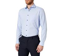 Seidensticker Regular Fit Langarm Popeline Camicia, Azzurro, 42 Uomo