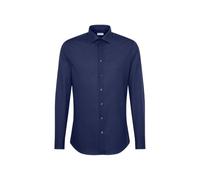 Seidensticker Shaped Bügelfrei Kent Langarm, Camicia Uomo, Blu (Dunkelblau), 39