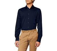 Seidensticker Shaped Bügelfrei Kent Langarm, Camicia Uomo, Blu (Dunkelblau), 42