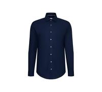 Seidensticker Slim Fit Langarm Popeline Camicia Uomo, Blu Scuro, 37 EU