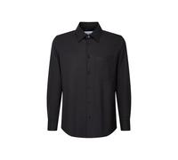Seidensticker Studio Camicia Unisex, vestibilità Normale, a Maniche Lunghe, Tinta Unita, Colletto Camicia, Misto Lana, Nero, M