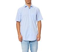Seidensticker Uomo Regular Kurzarm mit Kent-Kragen Bügelfrei Camicia Business, Blu (Azzurro 48), 43