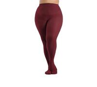 Seidiva Collant Taglie Forti Donna Curvy 81 Denari, Collant Coprenti Vita Alta Morbidi, Elastici e Resistenti, Rosso borgogna 4XL