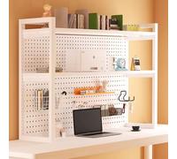 SEIFE Desktop bookshelf,Dorm bookshelf,Desk Organizer Shelf,Desktop Storage Shelf,student pegboard bookcase,home office racksdisplavs,lift desk bookcase,desk hutch dorm(White double layer,70cm)