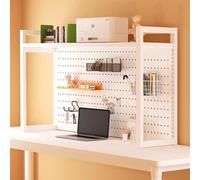 SEIFE Desktop bookshelf,Dorm bookshelf,Desk Organizer Shelf,Desktop Storage Shelf,student pegboard bookcase,home office racksdisplavs,lift desk bookcase,desk hutch dorm(White single layer,80cm)