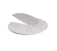 SEIFE Grande piano del tavolo pieghevole rotondo in legno(White stone texture,160cm/62.9in)