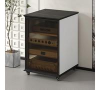 SEIFE Mobiletto per componenti stereo con anta in vetro,scaffale per audiovisivi,mobiletto angolare per audio-video,mobiletto per consolle per giradischi,per sala di registrazione(White,81.5cm/32in)