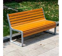 SEIFE Panchina da parco per esterni con schienale, panchina da giardino robusta con doghe in legno naturale, seduta da patio con telaio in metallo antiruggine per cortile(Walnut,180CM/70.8IN)