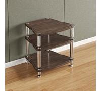 SEIFE Supporto multimediale AV a 1/2/3/4 livelli,mobiletto angolare audio-video,mobiletto per consolle per giradischi,stereo con scaffalatura audio-video,per home theater(Walnut,3-layer)