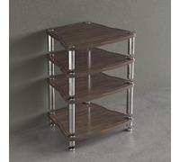 SEIFE Supporto multimediale AV a 1/2/3/4 livelli,mobiletto angolare audio-video,mobiletto per consolle per giradischi,stereo con scaffalatura audio-video,per home theater(Walnut,4-layer)