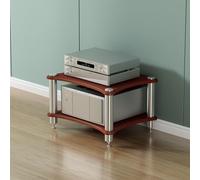 SEIFE Supporto multimediale AV a 4 livelli, mobiletto angolare audio-video, mobiletto per console giradischi, scaffale stereo per audio-video, per home theater(2-layer,Walnut color)