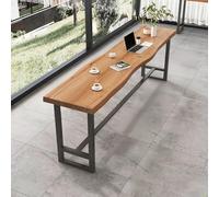 SEIFE Tavolo da pranzo con bordo vivo, tavolo da bar in legno massello, tavolo da bar industriale,tavolo da pranzo da cucina in stile fattoria lungo e stretto(160cm/62.9in)
