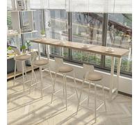 SEIFE Tavolo da pranzo industriale da cucina, tavolo da bar moderno in legno massello, tavolo alto, tavolo da bar, tavolo da pranzo e cucina rettangolare, senza sgabello(160cm/62.9in)