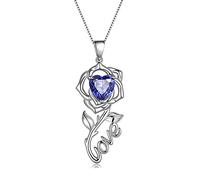 SEIHOP Collana con ciondolo a forma di cuore in argento Sterling 925 con ciondolo a forma di cuore con fiore portafortuna per la fidanzata, moglie, San Valentino, compleanno, gioielli da donna, HP0120