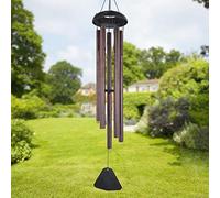 Seika Campana a vento per esterni, tonalità profonda, melodia rilassante, 5 tubi in metallo armonizzati, per giardino, casa, cortile, decorazione da appendere, di grandi dimensioni, 91 cm 36" Oro