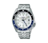 Seiko 5 Sports GMT SSK033K1 Men's Automatic Watch - 42.5mm Stainless Steel, Silver White Dial