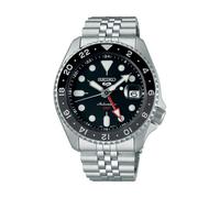 Seiko 5 Sports SSK001K1 Automatic GMT Men's Watch - Black Dial, Steel Bracelet