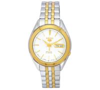 Seiko 5 Two Tone Stainless Steel White Dial Automatic SNKL24J1 Men's Watch