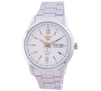 Seiko Automatico Bianco Quadrante In Acciaio Inox SNKP15K1 Orologio da Uomo