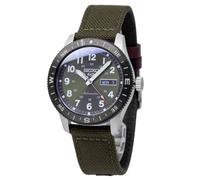 Seiko Orologio Automatico da Uomo, Quadrante Verde, Cinturino in Tela, Lunetta Bussola, Day-Date, Modello HDB008K1