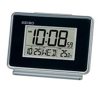 Seiko LCD Doppio Sveglia Calendario Orologio, Plastica, Nero