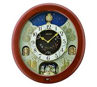 Seiko Melodies in Motion-Orologio da Parete con Pendolo Girevole, Legno, Marrone, 15.2 x 53.4 x 49.5 cm