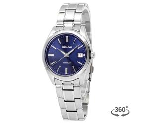 Seiko Men's SUR373P1 Heren Titanium Blue Dial Watch