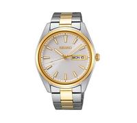 Seiko Orologio Analogico Quarzo Uomo con Cinturino in Metallo, Argento/Oro, Ø 40 x 8 mm, SUR446P1