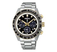 Seiko Orologio uomo solare Prospex Speedtimer Crono SSC941P1 acciaio fondo nero finiture oro