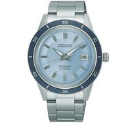 Seiko Presage Style 60's, Edizione Limitata, Orologio Automatico da Uomo, Quadrante Bianco, Ghiera Blu, Cassa Rotonda in Acciaio, SRPL19J1
