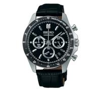 Seiko SBTR021 Spirit Quartz Mens Chronograph Watch Spedito dal Giappone, Quadrante: Nero, Cinturino: Nero (Pelle), 1個, Cronografo