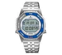 Seiko SMGG21P1, orologio digitale da uomo con quadrante blu e argentato e cinturino in argento