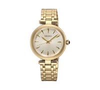 Seiko SRZ554P1 Women's Quartz Watch - Gold-Tone Case and Bracelet, White Dial