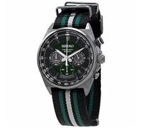 Seiko SSB411P1 Men's Chronograph Watch, Green Dial, Black Nylon Strap