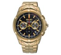 SEIKO SSB438 Coutura Coutura Orologio al Quarzo - Quadrante Nero in Acciaio Inox con Cinturino Oro Chiaro Impermeabile 100 Metri, nero, classico