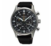 Seiko SSB449P1 Men's Chronograph Watch, Black Dial, Black Nylon Strap